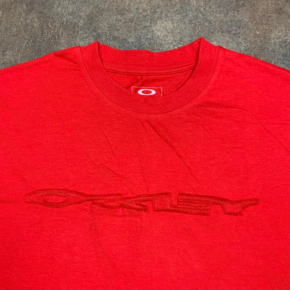 Oakley 00s red cut and sew graphic tee