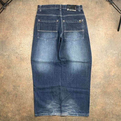 Southpole 00s navy baggy faded denim jeans