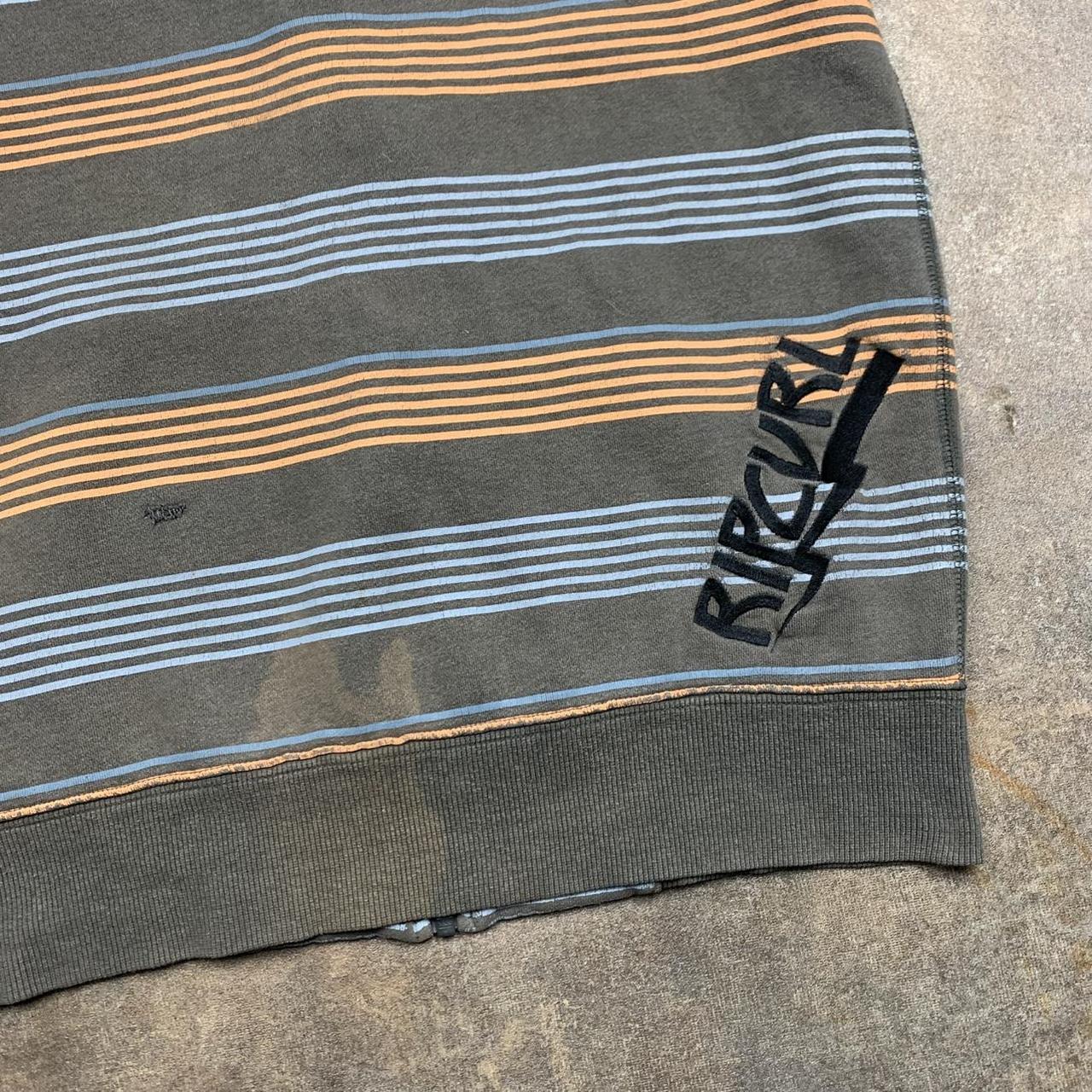Rip Curl 00s graphic brown striped zip hoodie