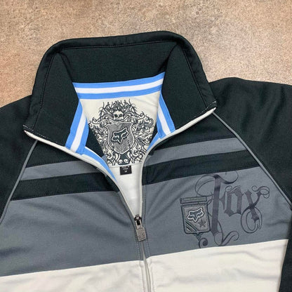 Fox Racing 00s white black coach jacket / jumper