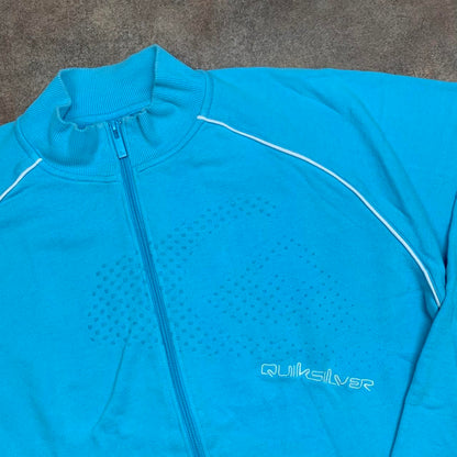 Quiksilver 00s blue graphic boxy zip jumper