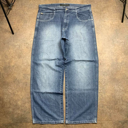 Southpole 00s baggy washed navy blue denim jeans