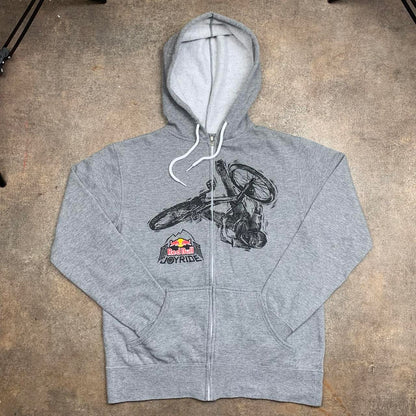 Fox Racing x Red Bull graphic grey zip hoodie