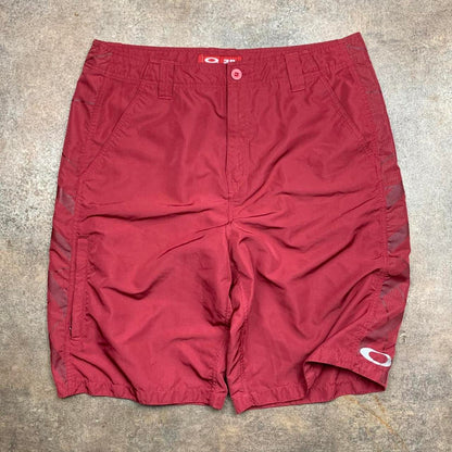 Oakley Software 00s graphic red baggy cargo shorts