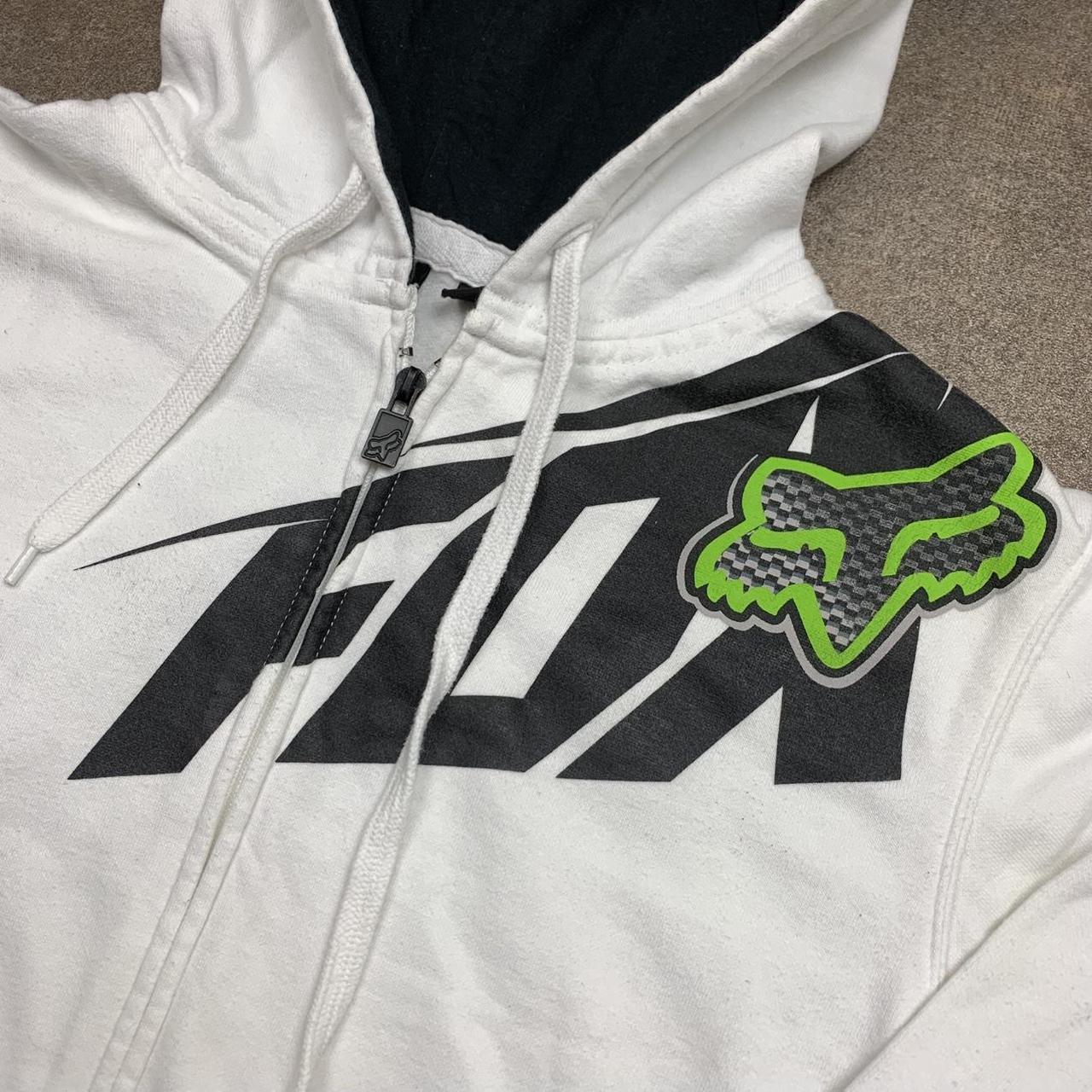 Fox Racing 00s white black zip hoodie