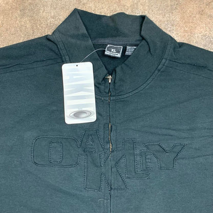Oakley 00s black graphic boxy zip jumper