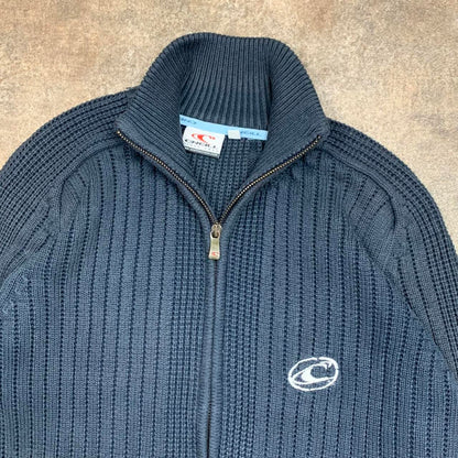 O'Neill 00s navy logo zip cardigan