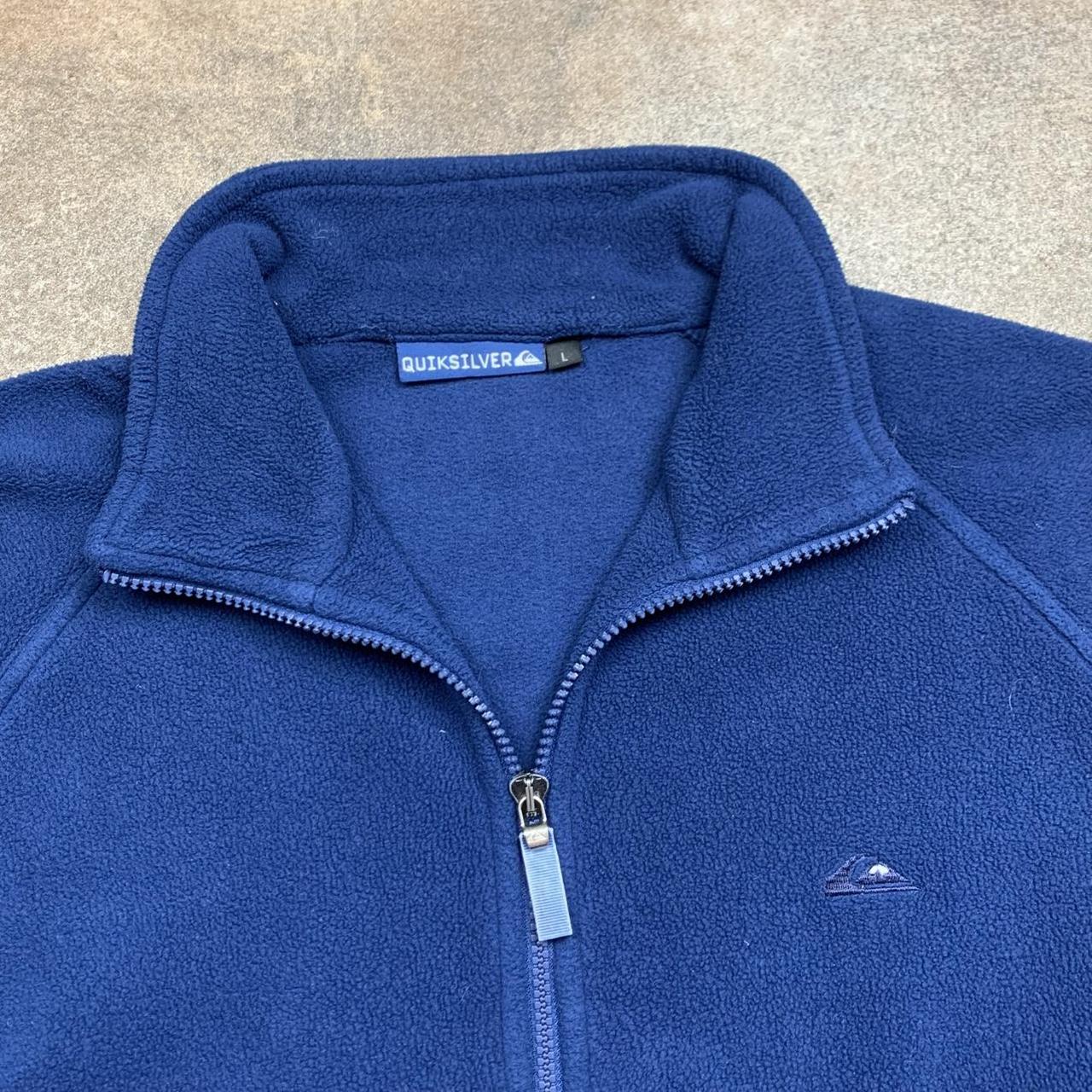 Quiksilver 90s polartec navy logo zip fleece