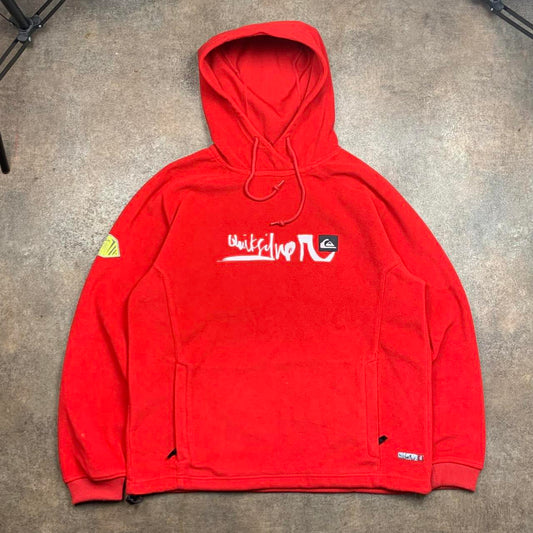 Quiksilver 00s red graphic boxy hoodie