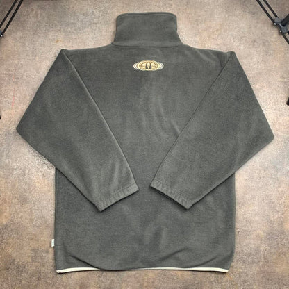 Animal 90s brown-grey boxy logo fleece sweater