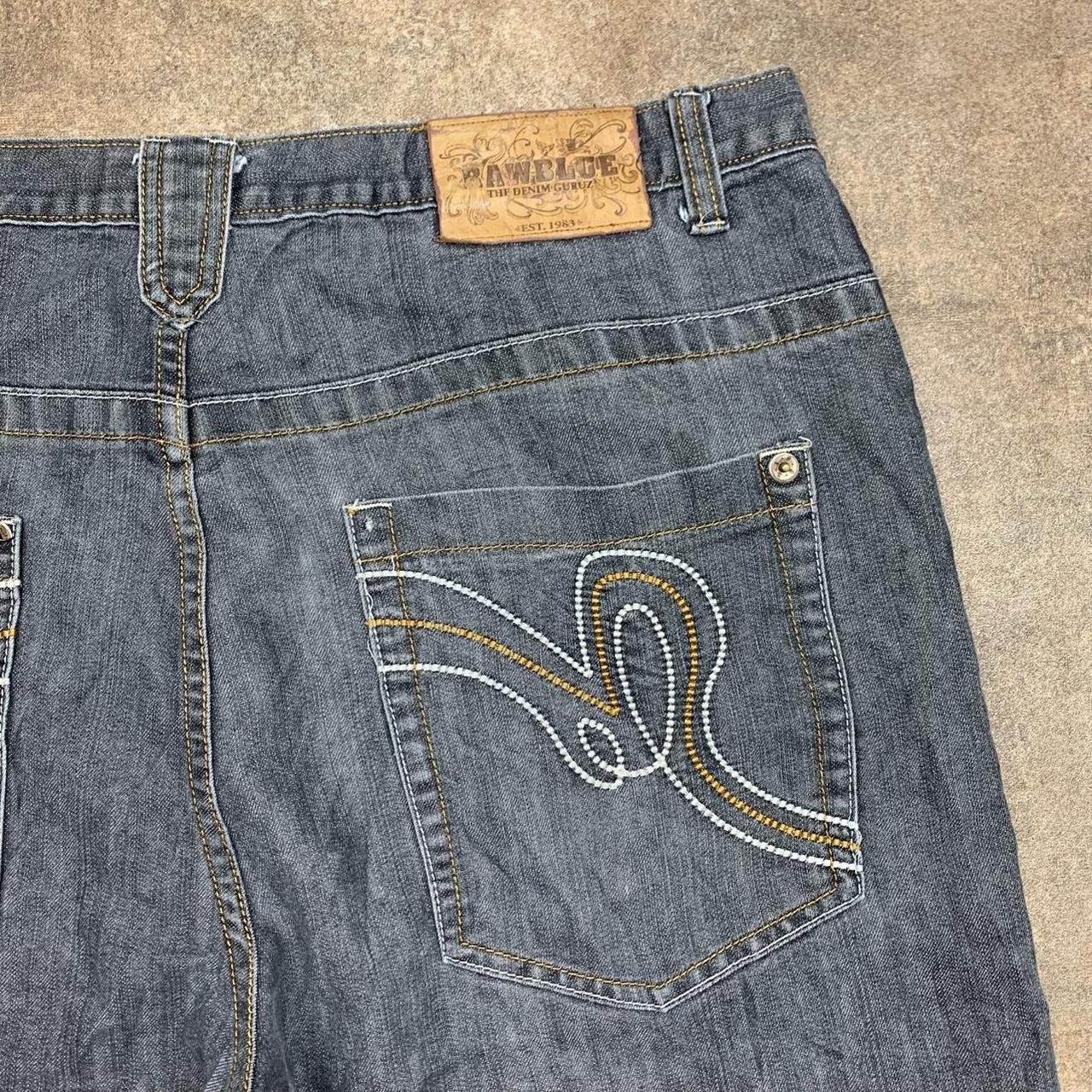 Raw Blue 00s graphic baggy navy denim jorts