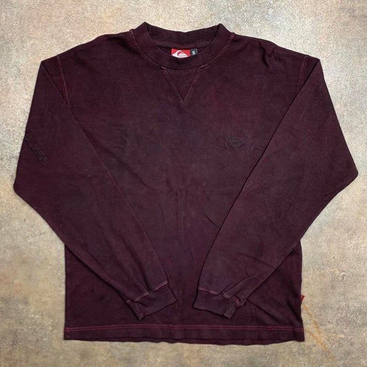 Quiksilver 00s maroon long sleeve tee