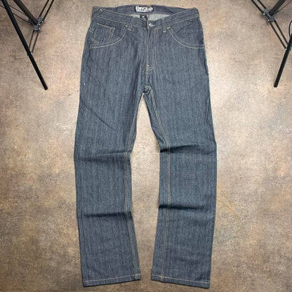 Enyce 00s grey navy baggy graphic denim jeans