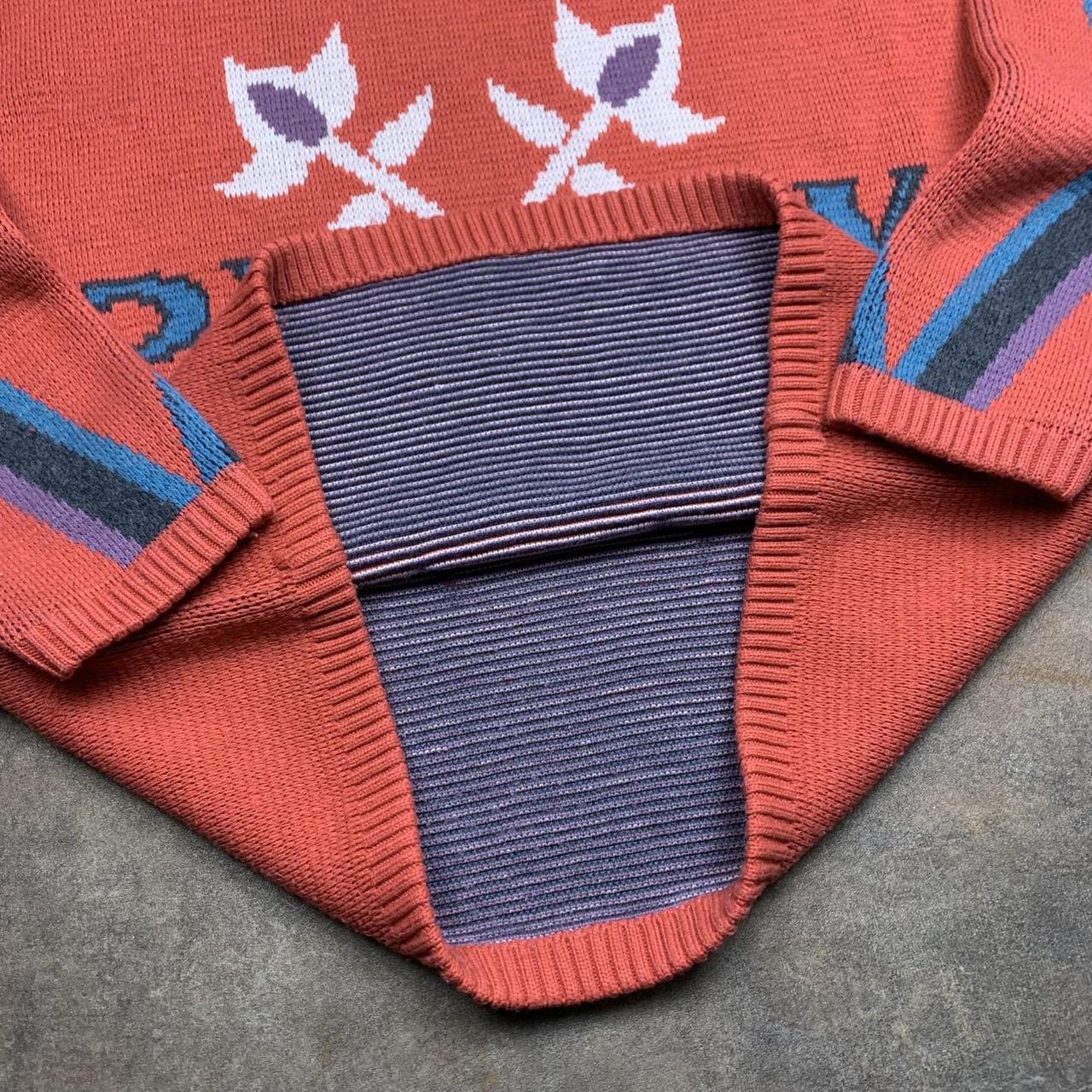 Oxbow 90s graphic orange chunky knit jumper