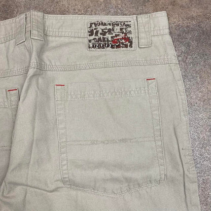 Oakley 00s cream beige baggy logo jeans