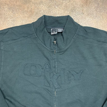 Oakley 00s black graphic boxy zip jumper