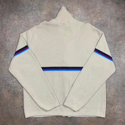 French Connection 00s cream wool zip sweater