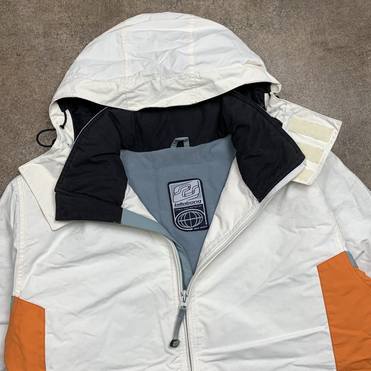 Billabong 90s white orange utilised ski jacket