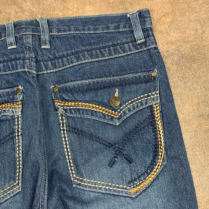 Phat Farm 00s baggy navy blue denim jeans
