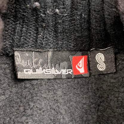 Quiksilver 00s graphic black grey knit fleece jacket