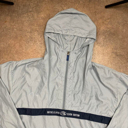 Quiksilver Silver Edition 90s light grey windbreaker jacket