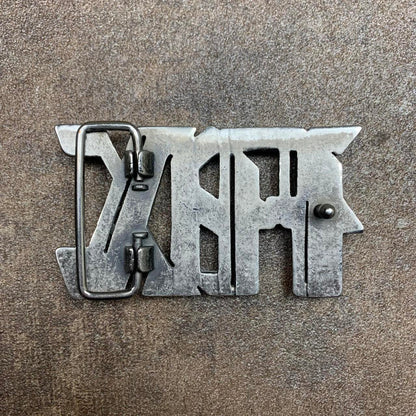 Fox Racing vintage Y2K grunge skate emo metal grey belt buckle