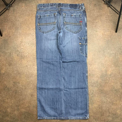 Quiksilver 00s baggy blue carpenter denim jeans