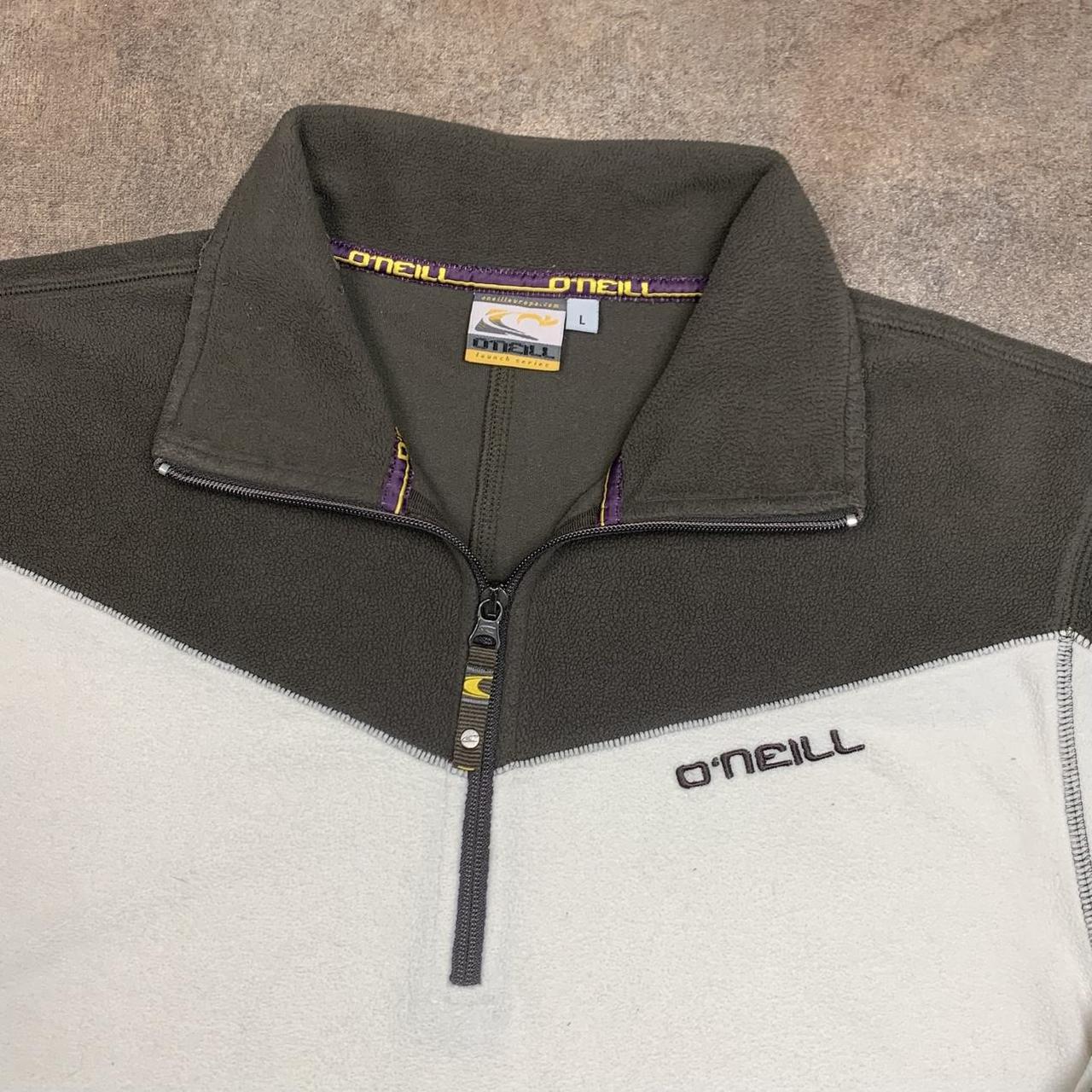 O'Neill 00s cream brown quarter zip fleece