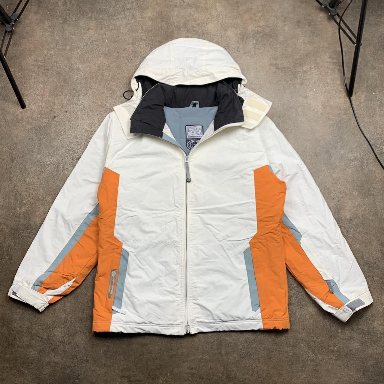 Billabong 90s white orange utilised ski jacket