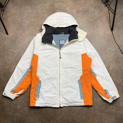 Billabong 90s white orange utilised ski jacket