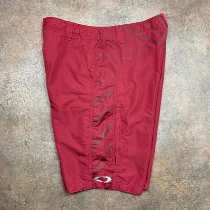 Oakley Software 00s graphic red baggy cargo shorts