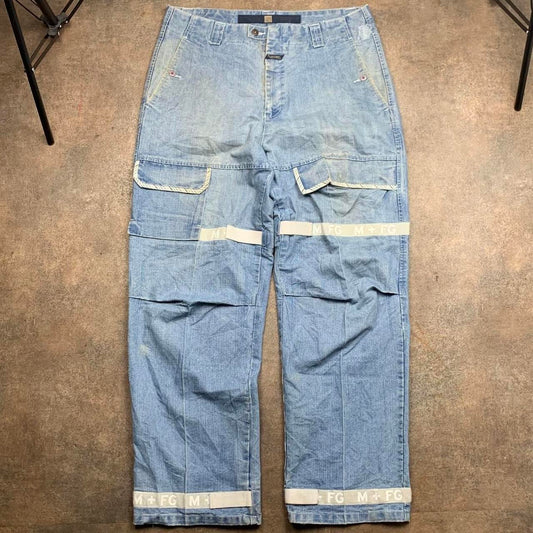 Marithé + François Girbaud 00s baggy velcro blue jeans