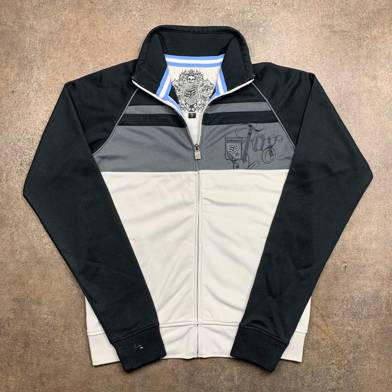 Fox Racing 00s white black coach jacket / jumper