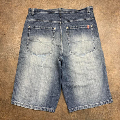 Southpole 00s red tab navy blue denim jorts