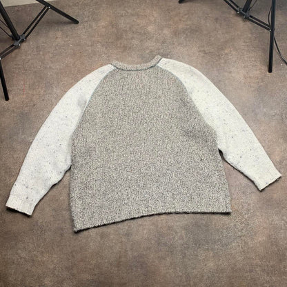 O’Neill 00s chunky knit grey white sweater