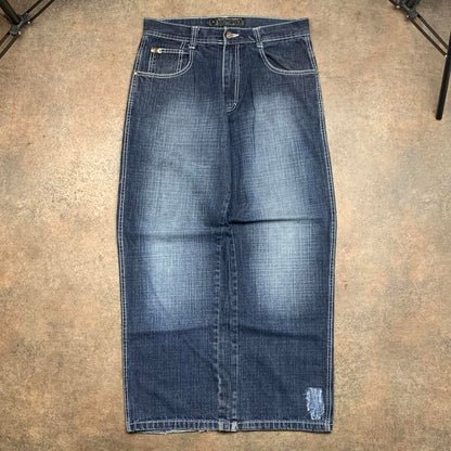 Southpole 00s navy baggy faded denim jeans