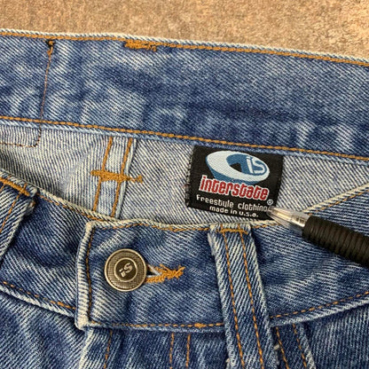 Interstate 90s baggy blue denim jeans