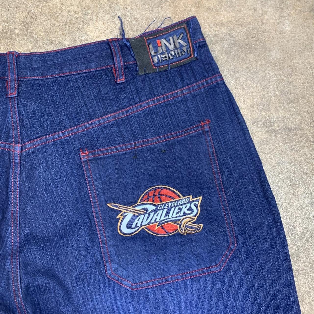 UNK Denim 90s cavaliers navy baggy graphic jeans