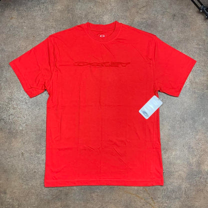 Oakley 00s red cut and sew graphic tee