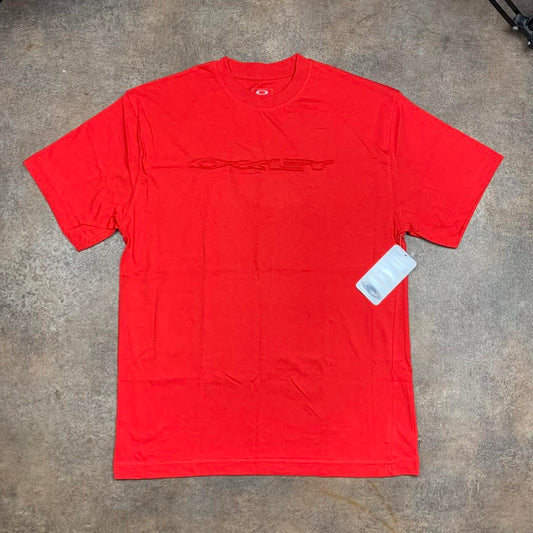 Oakley 00s red cut and sew graphic tee