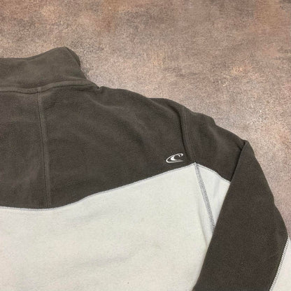 O'Neill 00s cream brown quarter zip fleece