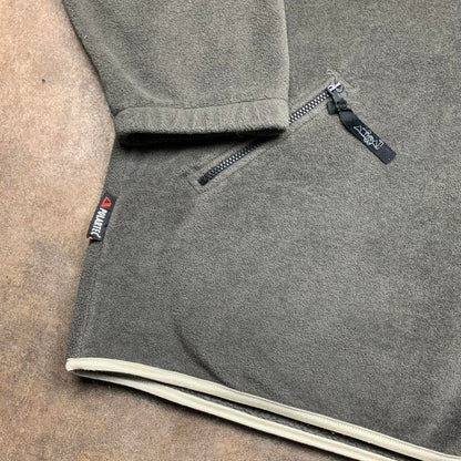 Animal 90s brown-grey boxy logo fleece sweater