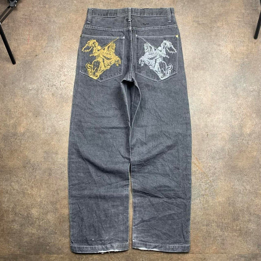 Southpole 00s graphic grey baggy grunge denim jeans