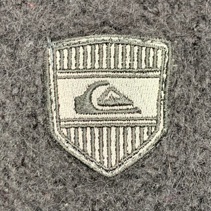Quiksilver 00s graphic black grey knit fleece jacket