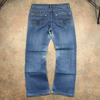 Fransa 00s baggy navy blue denim jeans