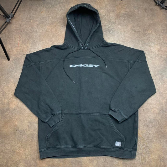 Oakley Software 00s graphic black blue boxy hoodie