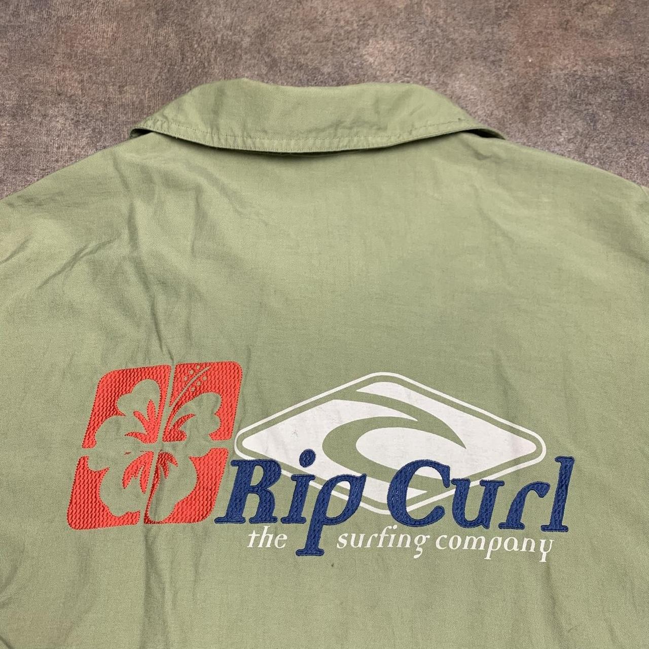 Rip Curl 90s graphic green boxy zip track jacket