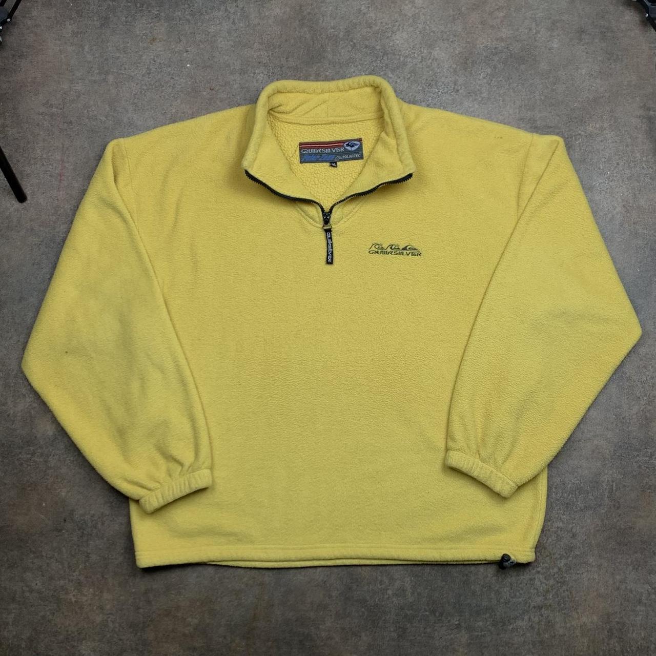 Quiksilver Polartec 90s yellow baggy fleece jumper