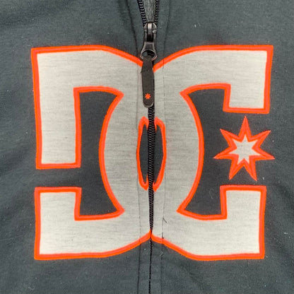 DC Shoes grunge black zip fleece lined hoodie