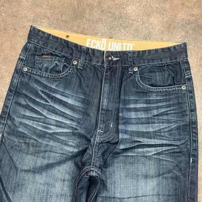 Ecko Unltd. 00s baggy navy graphic jeans